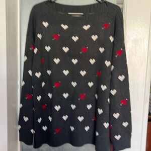 Loft sweater with boatneck and heart detail